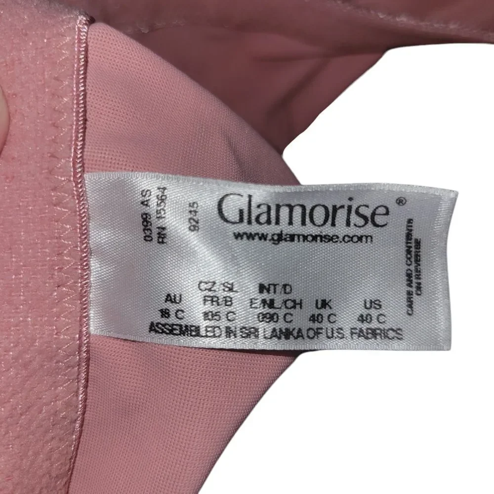 Glamorise Pink Lace Full-Coverage Bra